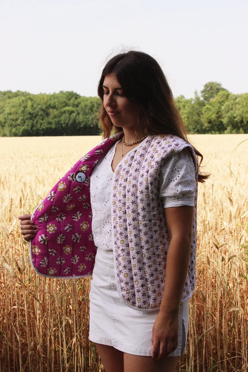 Veste violet sans manches matelassée - "Soledad" – Image 2