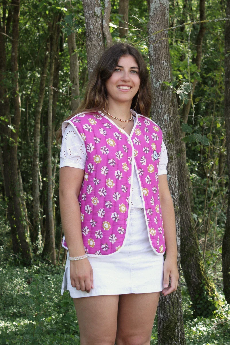 Veste violet sans manches matelassée - "Soledad" – Image 3