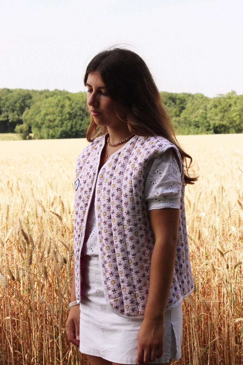 Veste violet sans manches matelassée - "Soledad" – Image 4