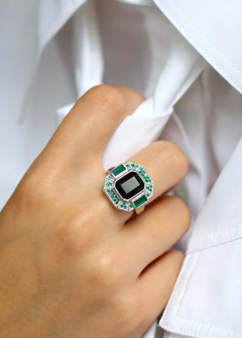 Bague Célestine Argent 925 Onyx noir – Image 6