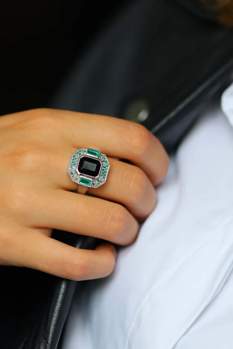 Bague Célestine Argent 925 Onyx noir – Image 9