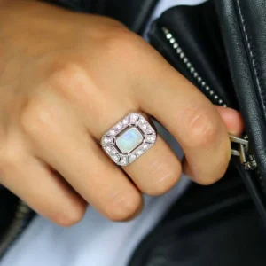 Bague en argent et pierre de lune I Angéline