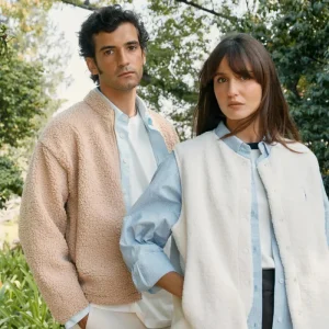 Veste polaire végane sherpa camel sable