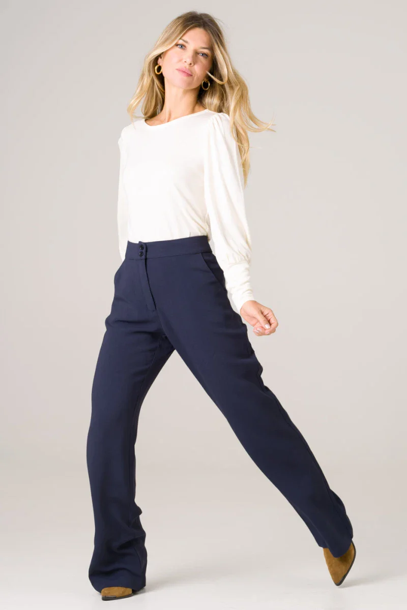 Pantalon taille haut bleu marine - Laurier – Image 3