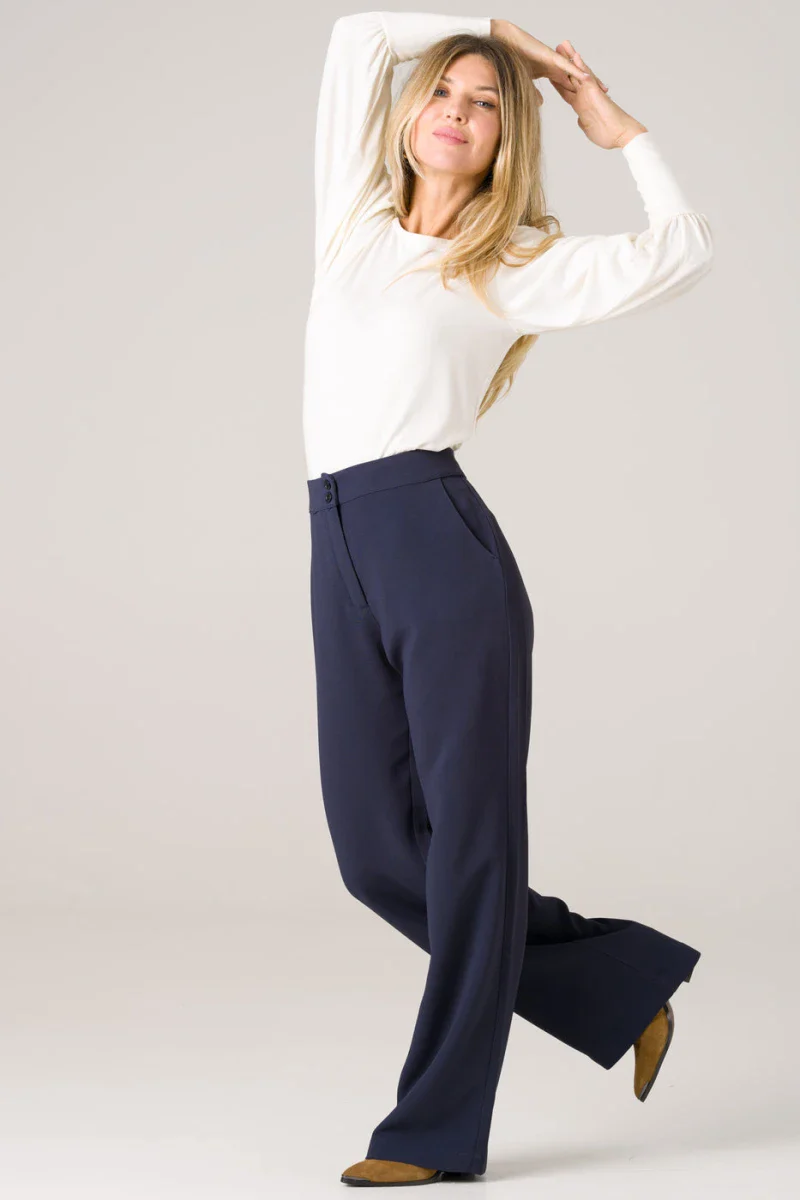 Pantalon taille haut bleu marine - Laurier – Image 4
