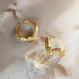 Bague vague or martelé - L'Aigua