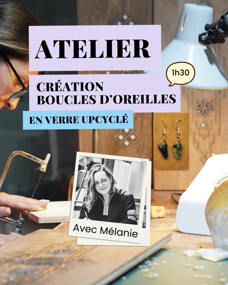 Atelier Création : Boucles d'oreilles en verre upcyclé – Image 2