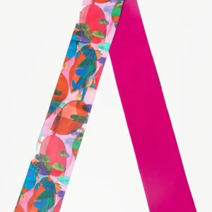 Bandeau réversible aux motifs floraux orange et rose