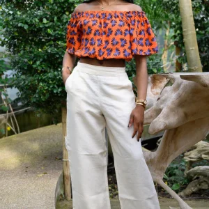 Pantalon en lin Beige