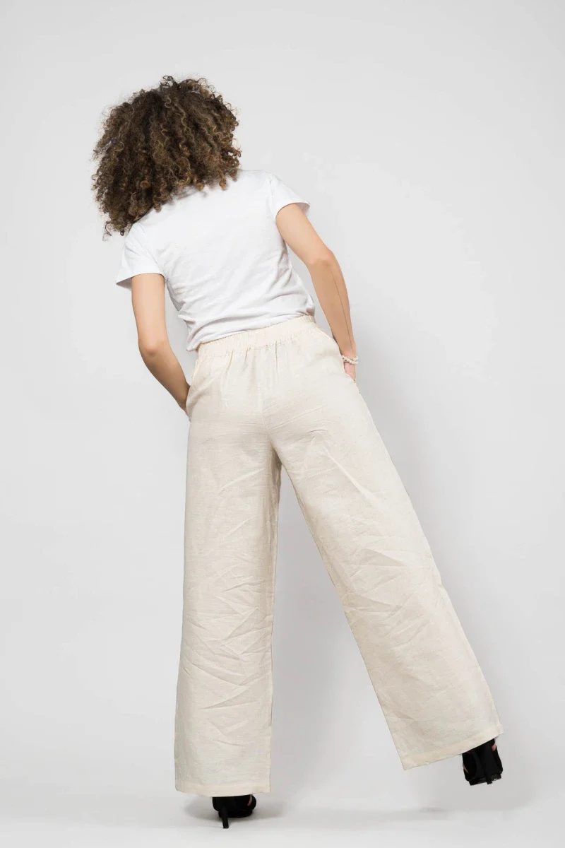 Pantalon en lin Beige – Image 4