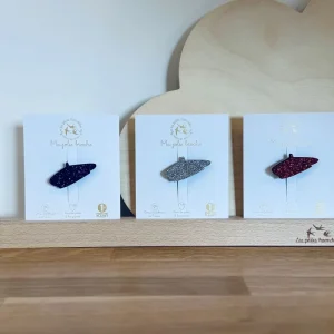 Broche en forme de Béret- en feutrine pailletée