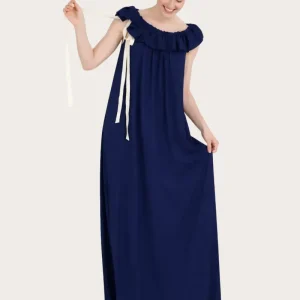 Robe upcyclée bleu nuit - Perle