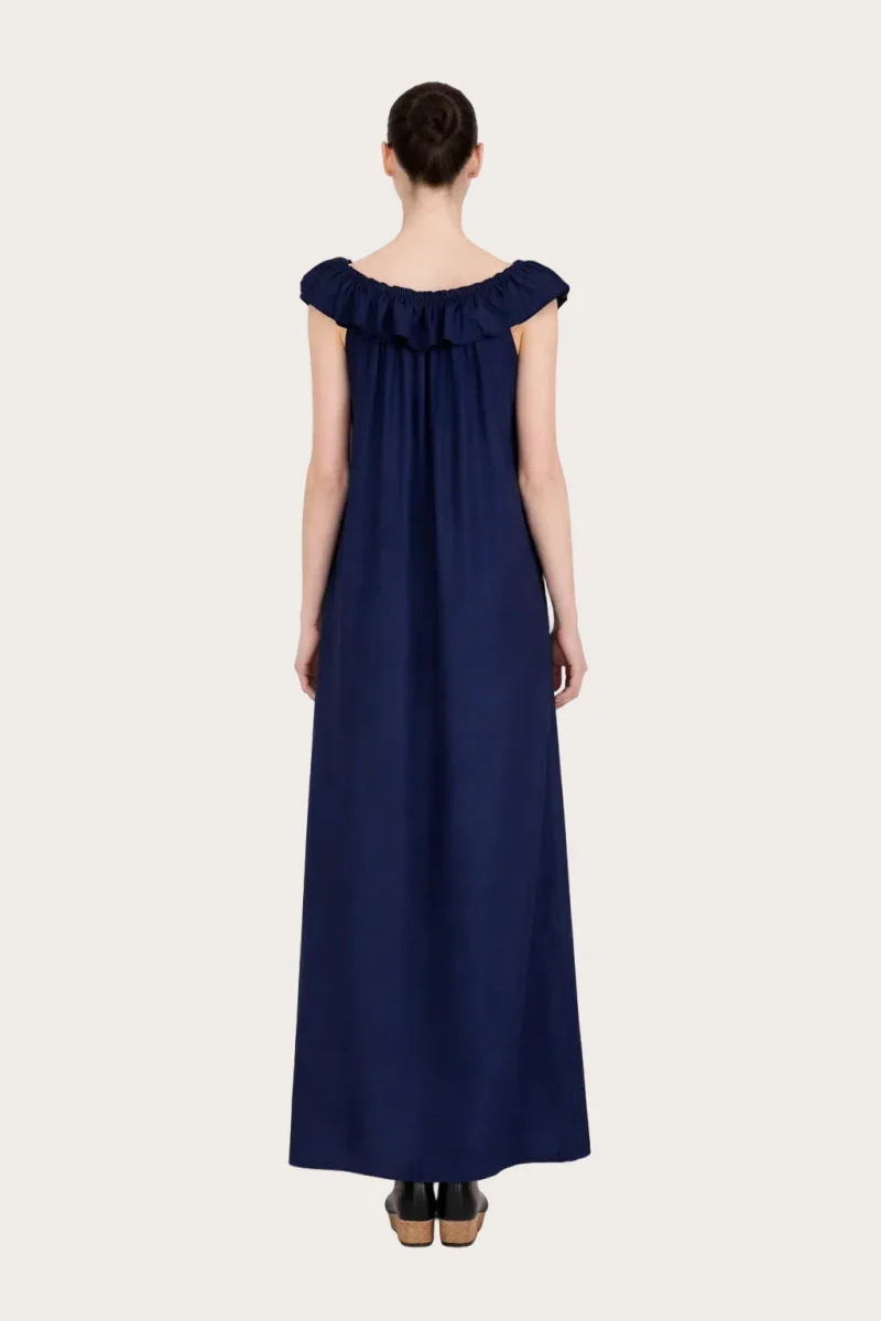 Robe upcyclée bleu nuit - Perle – Image 5