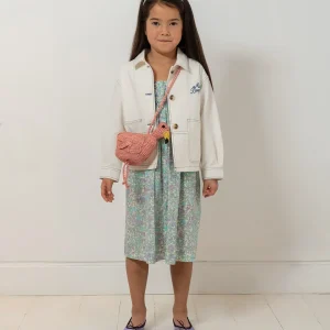 Veste en denim Larity avec surpiqûres contrastées en coton biologique