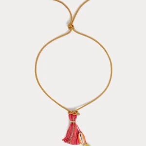 Bonpoint x Aurélie Biderman collier pompon 2 coquillages corail