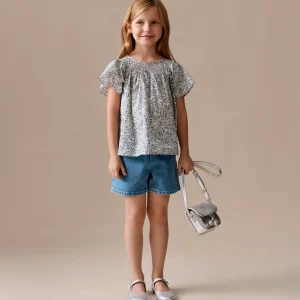 Short Milly bleu moyen en coton biologique