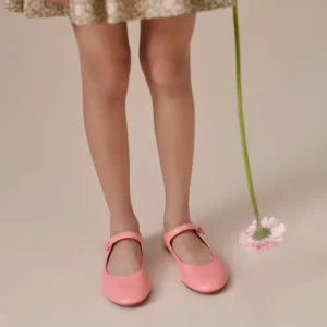 Ballerines Ella en cuir corail