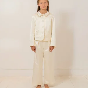 Veste Laelia strass et perles brodés main en coton biologique et viscose