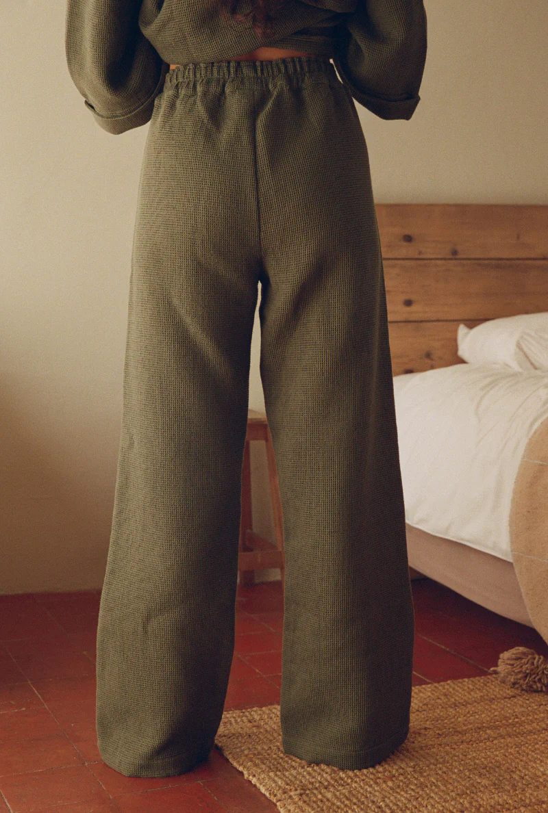 Pantalon Mimosa nid d'abeille Kaki – Image 3