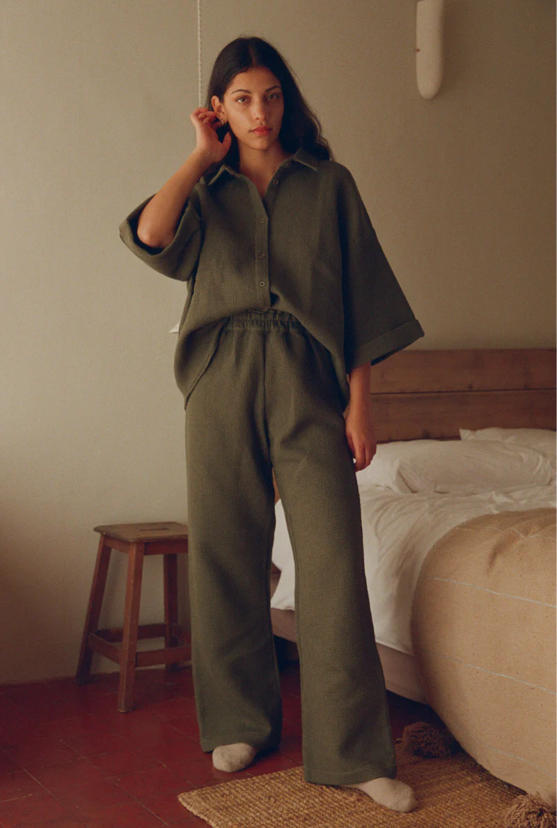 Pantalon Mimosa nid d'abeille Kaki – Image 4