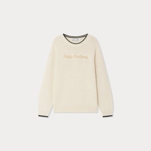 Pull Juan à col rond brodé Paris Archive