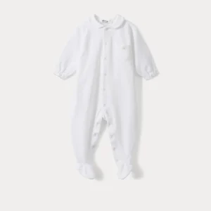 Pyjama bébé à col rond blanc
