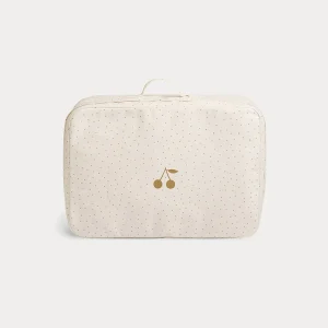Grande valise en coton enduit bébé or