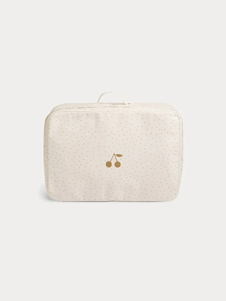 Grande valise en coton enduit bébé or – Image 2