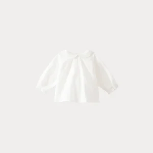 Blouse en voile de coton bébé blanc lait