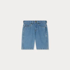 Bermuda Elvio bleu en coton biologique