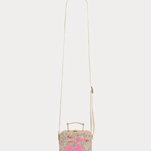 Sac Valisette Jadore framboise en tissu Liberty avec imprimé cerise en coton biologique