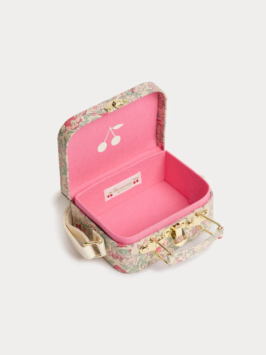 Sac Valisette Jadore framboise en tissu Liberty avec imprimé cerise en coton biologique – Image 5