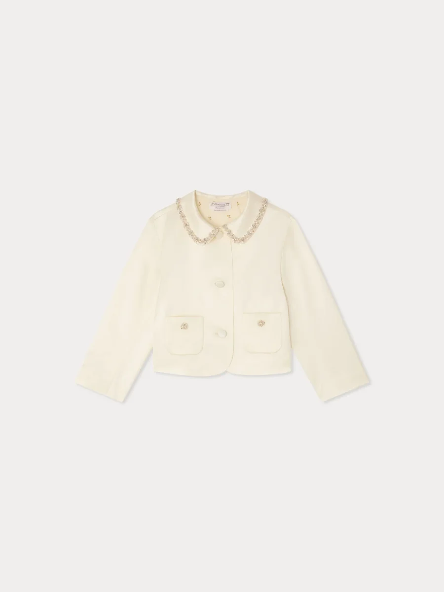 Veste Laelia strass et perles brodés main en coton biologique et viscose – Image 3