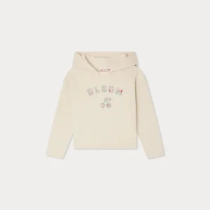 Sweat Carmine appliqué en tissu Liberty en coton biologique