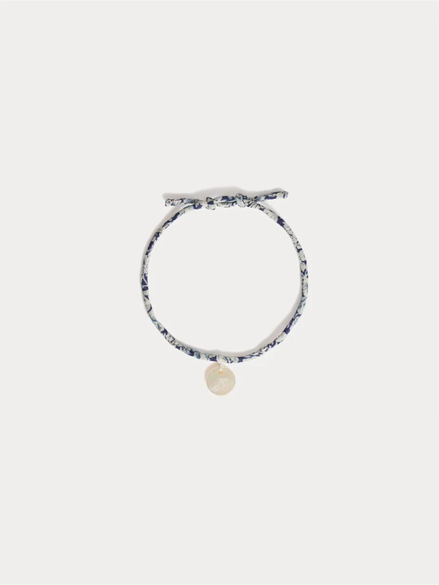 Bracelet Laiken fleurs bleues en tissu Liberty en coton biologique – Image 2