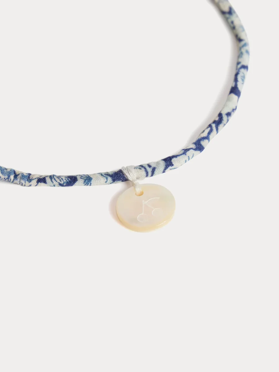 Bracelet Laiken fleurs bleues en tissu Liberty en coton biologique – Image 3