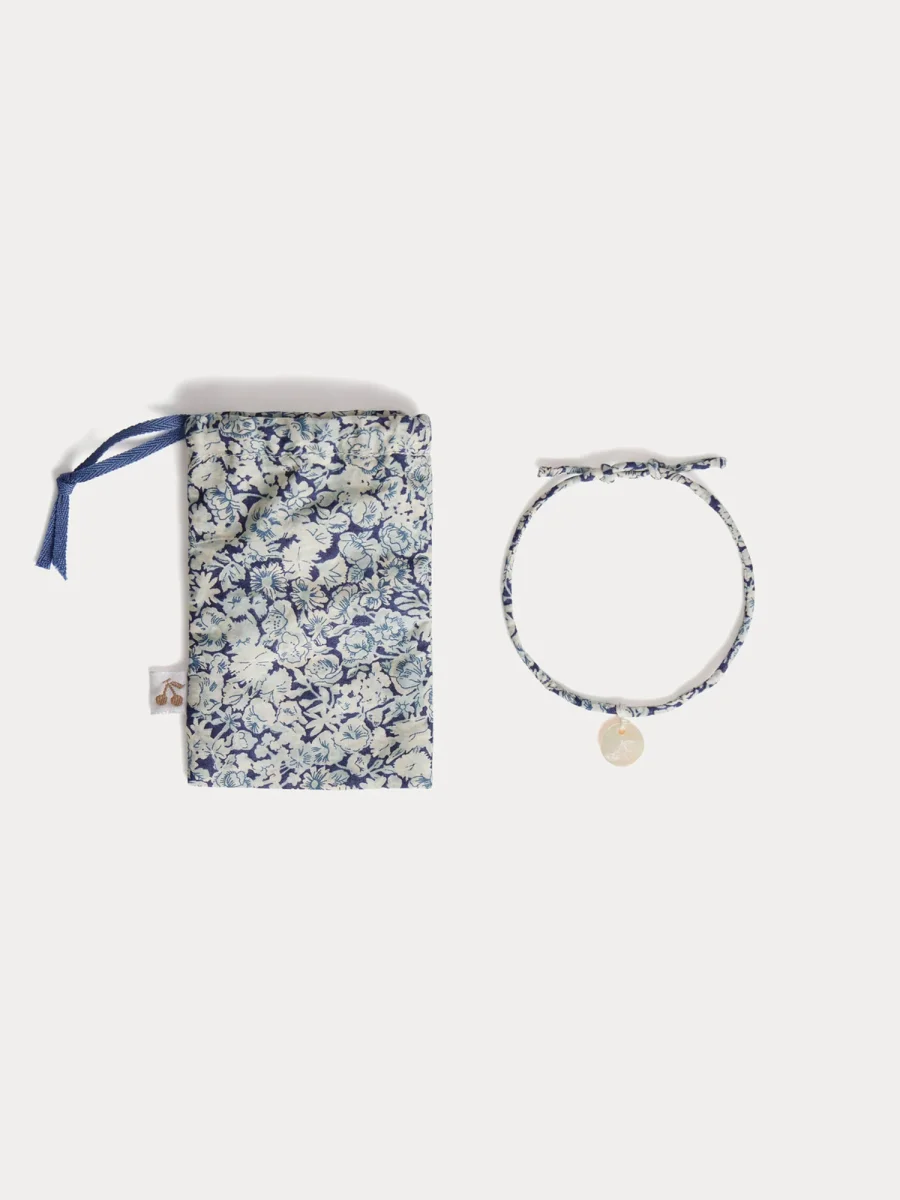 Bracelet Laiken fleurs bleues en tissu Liberty en coton biologique – Image 4