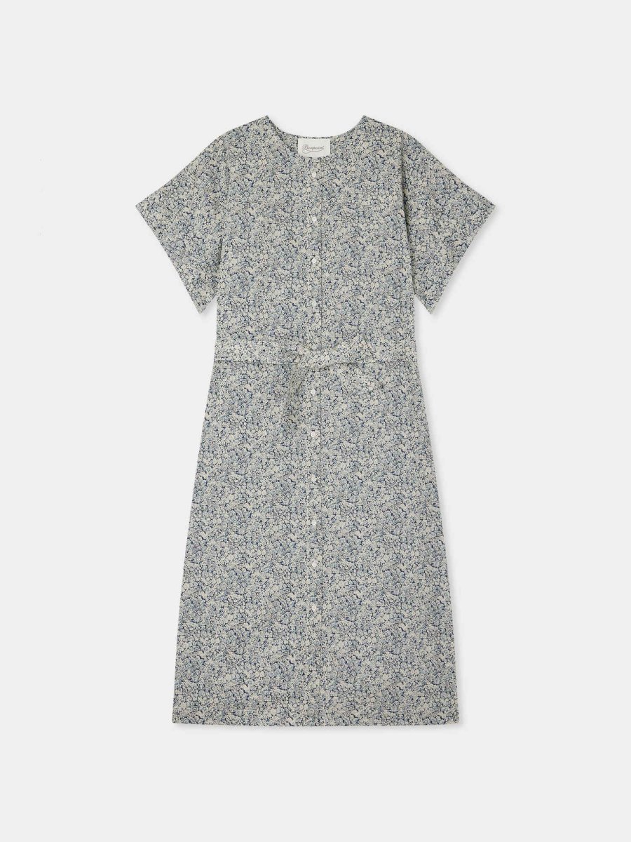 Robe Leira à fleurs bleues en tissu Liberty en coton biologique – Image 3
