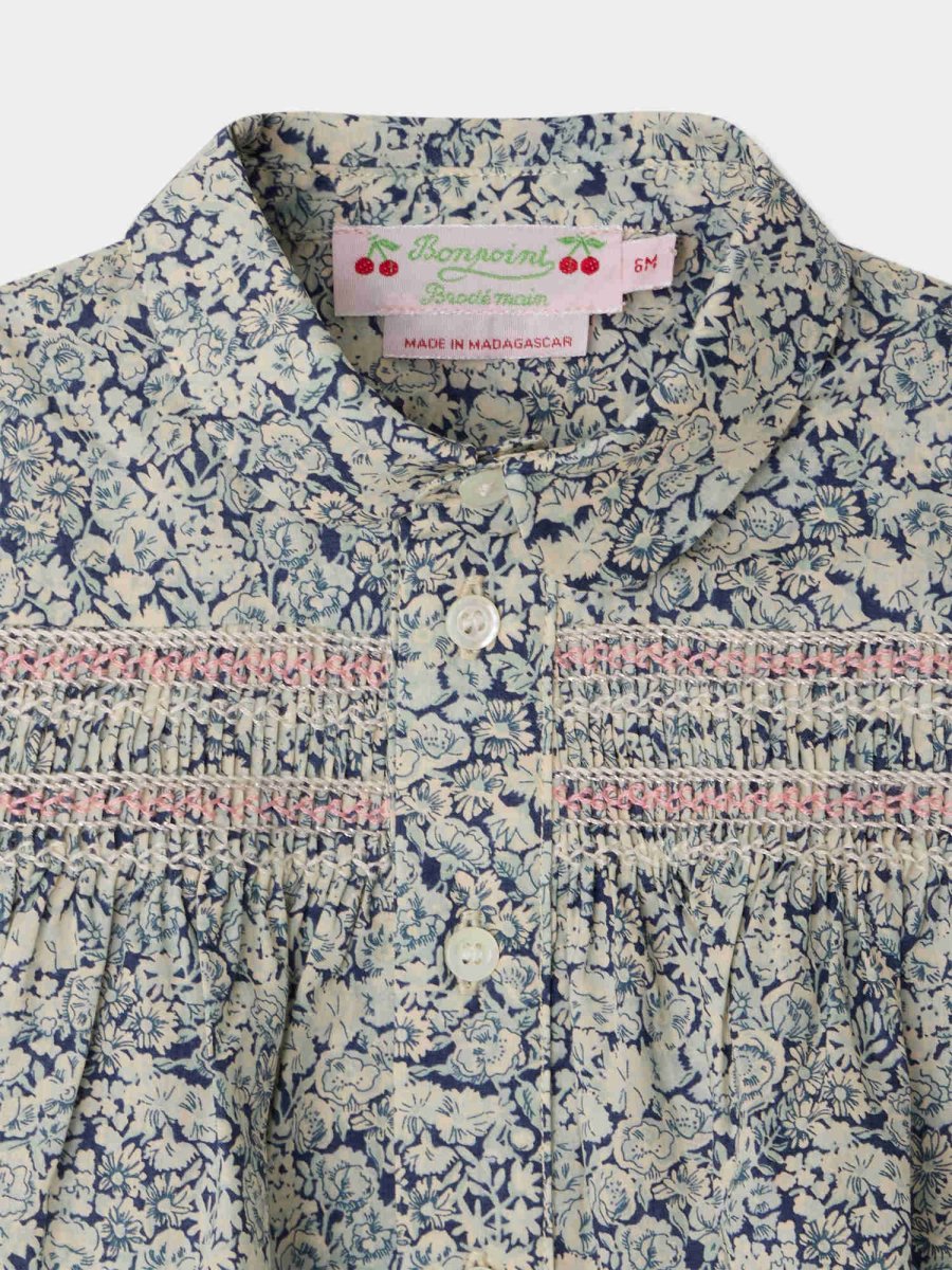 Blouse Laurencia smockée et brodée main en tissu Liberty en coton biologique – Image 4