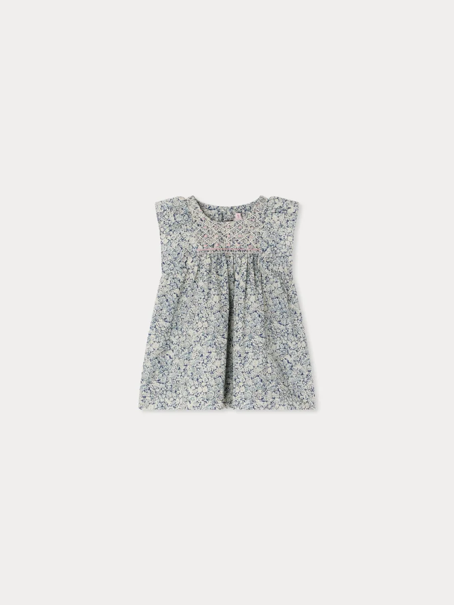 Robe Cadelili smockée et brodée main en tissu Liberty en coton biologique – Image 3