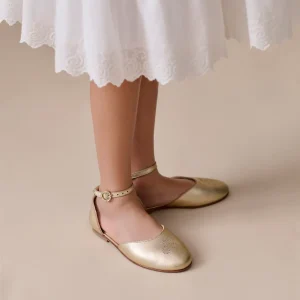 Ballerines Felyne en cuir doré