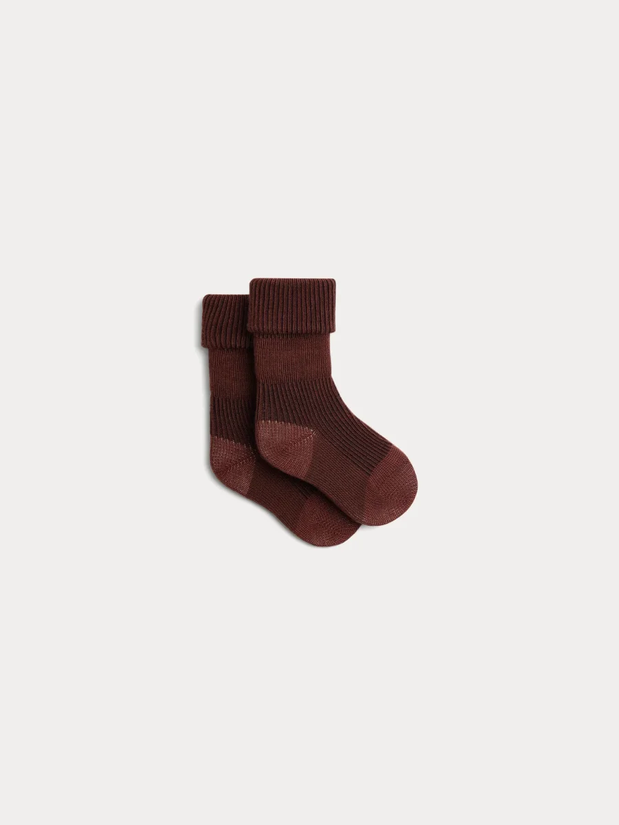 Chaussettes Gadilson à côtes marron – Image 2