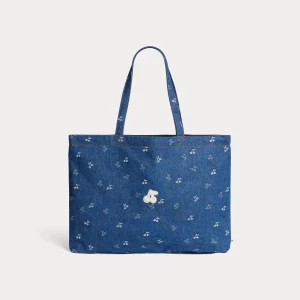 Sac Newbaggy en denim jacquard cerises