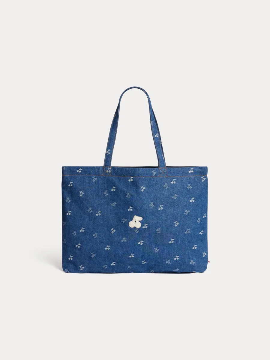 Sac Newbaggy en denim jacquard cerises