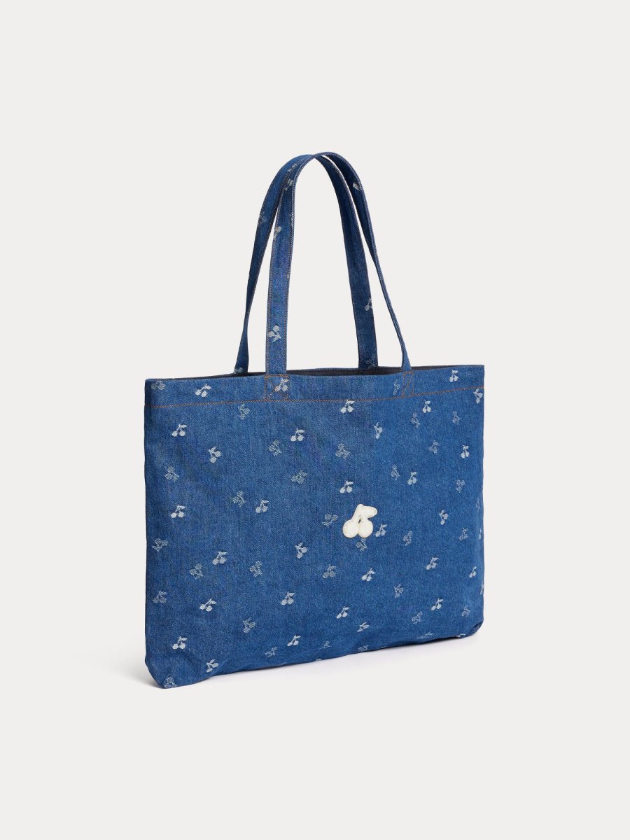 Sac Newbaggy en denim jacquard cerises – Image 3