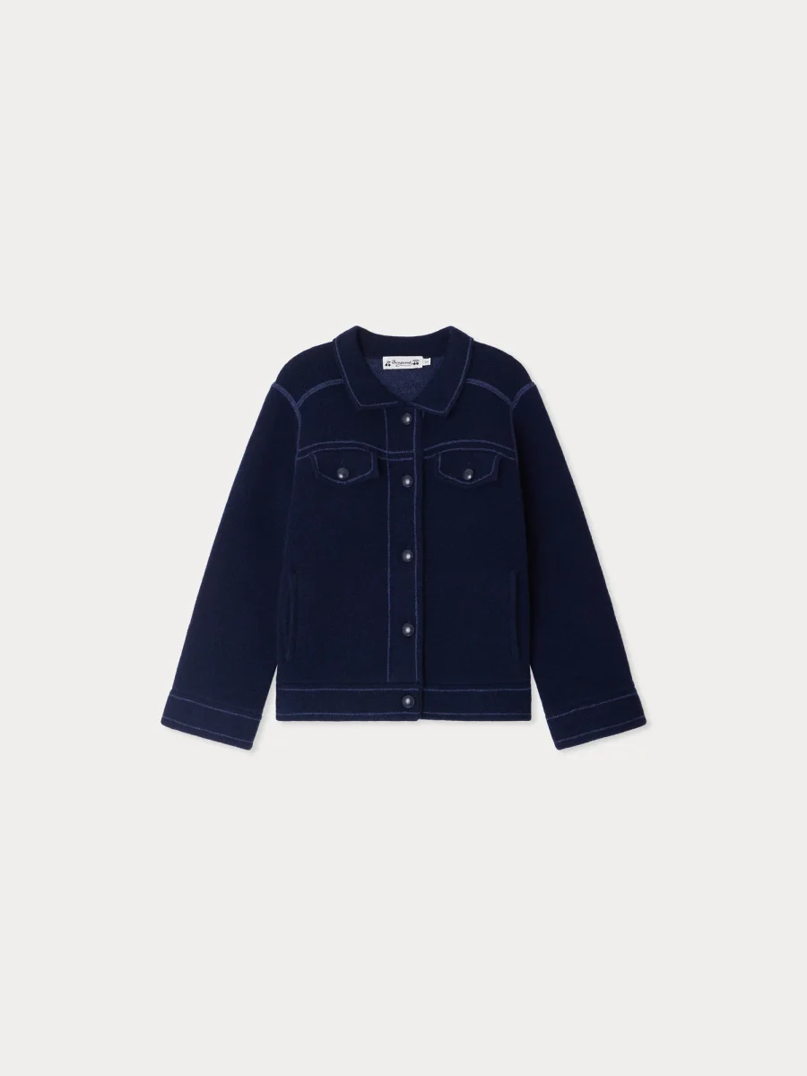 Veste Jimena avec surpiqûres contrastées en laine et cachemire – Image 2