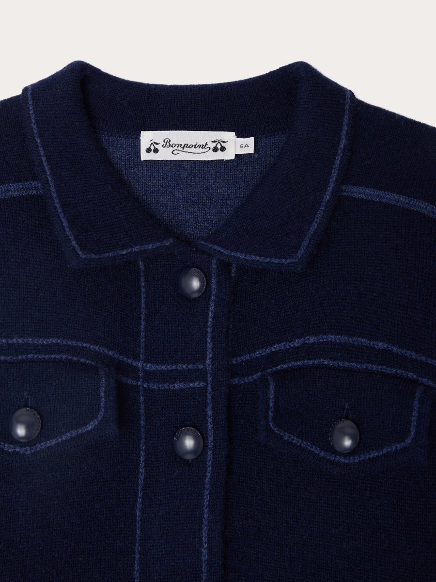 Veste Jimena avec surpiqûres contrastées en laine et cachemire – Image 4