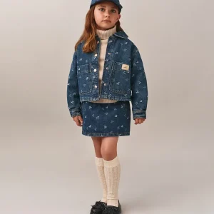 Veste Jalia ouatinée en denim jacquard cerises