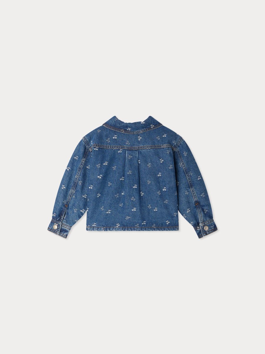 Veste Jalia ouatinée en denim jacquard cerises – Image 4