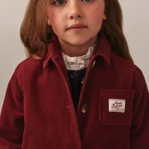 Veste Edith avec cerise brodée en velours côtelé